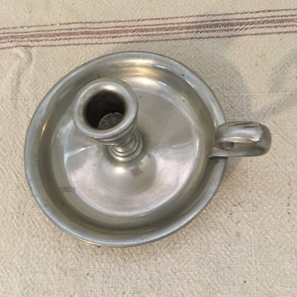 Vintage Handmade Silver Metal Candlestick Holder - Picture 6 of 6